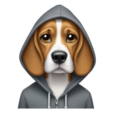 beagle wearing handsome hoodie sticker