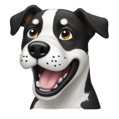 Black and white speckled dog snarl sticker