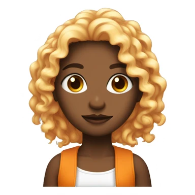 Una ragazza con capelli ricci arancioni con occhi a mandorla e una pelle bianca  sticker