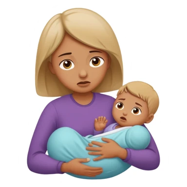 Giving birth emoji mom pushing out baby sticker
