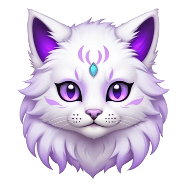Kawaii dark edgy fantasy pastel ethereal anthro feline fursona animal creature sticker
