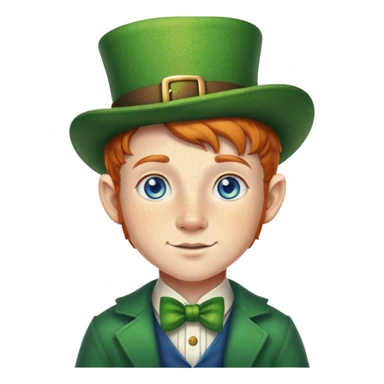 teenage leprechaun with freckles and blue eyes sticker