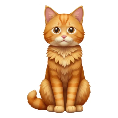 full body orange tabby cat sitting upright sticker