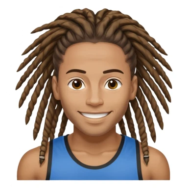 Create an emoji of rey. he has dreadlocks, african american, he's an athlete handsome with a million dollar smile. he's also a strength coach who values performance training sticker