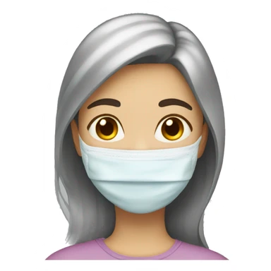Girl with face mask  sticker