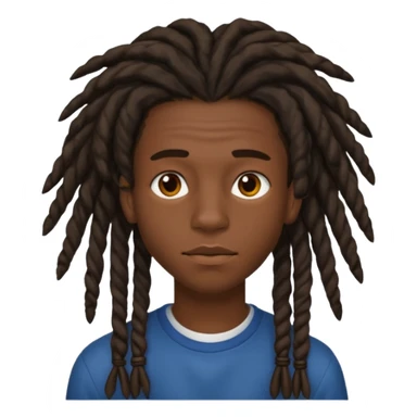 Une homme de 17 ans il a la peau noir foncé , des lèvres pulpeuses et un regard nonchalant. Il a un des locks sticker