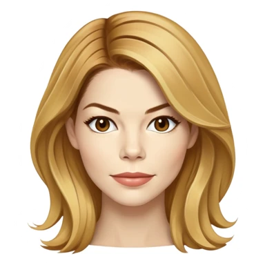 Michelle Monaghan with honey blonde hair, female actress portrait sticker