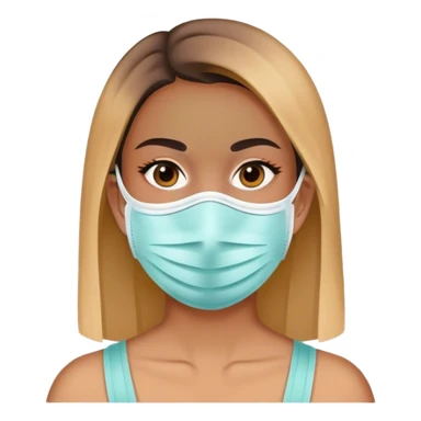 Woman with face mask  sticker