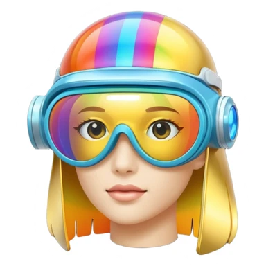 gold simulation rainbow visor goggles sticker
