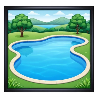 piscina con paisaje sticker