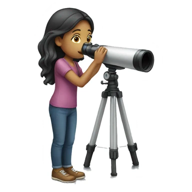 girl using telescope sticker