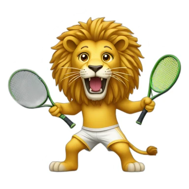 lion-playing-tennis sticker