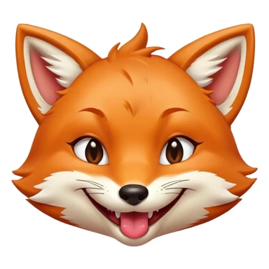 Mischievous girl fox grinning with eyes closed and tongue sticking out sticker