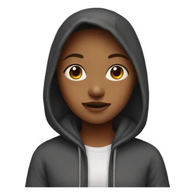 Girl wearing a hoodie  sticker