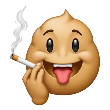 A puke emoji holding a cigarette sticker