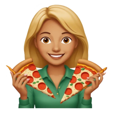 woman who eat pizza
 sticker