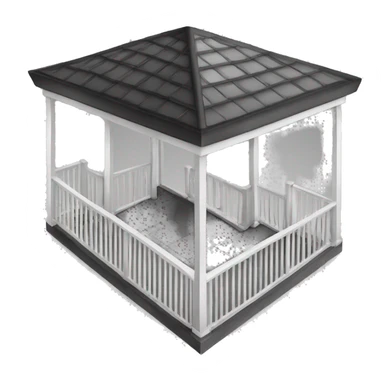 create an emoji in black and white representing a veranda(Balcony) with a glass fence. Make it plain and simple without much detail. sticker