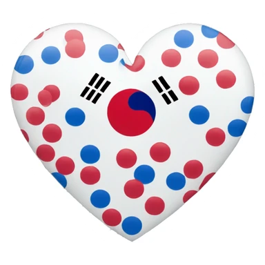 heart emoji with Korea flag sticker