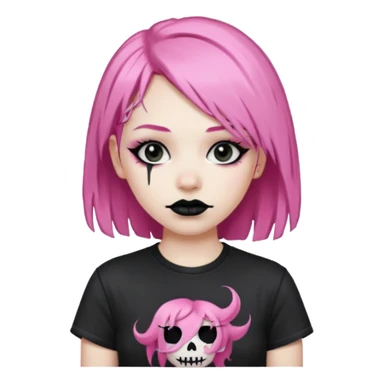 pink haired metalhead sticker