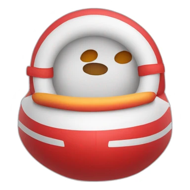un emoji de un barco inflable rojo pero con motor  sticker