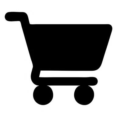 Make the shopping cart icon solid black, keep it facing right, with a transparent background. sticker