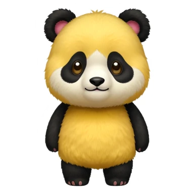 yellow panda that is fully yellow-coloured sticker