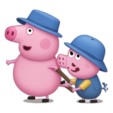 peppa-pig-fights-bluey sticker