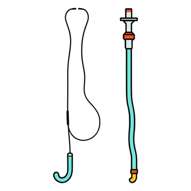 cute sticker style illustration of a urinary catheter (indwelling) in a man sticker