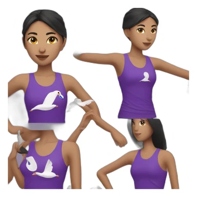 Girl Runner in purple top with swan logo sticker