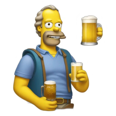 homer simson avec une bierre sticker