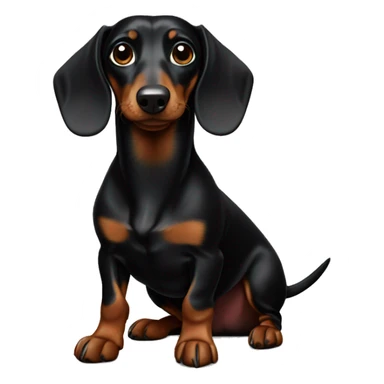 Black dachshund sticker