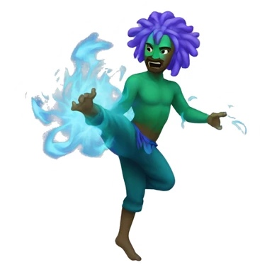 green blue and purple fire dancing sticker