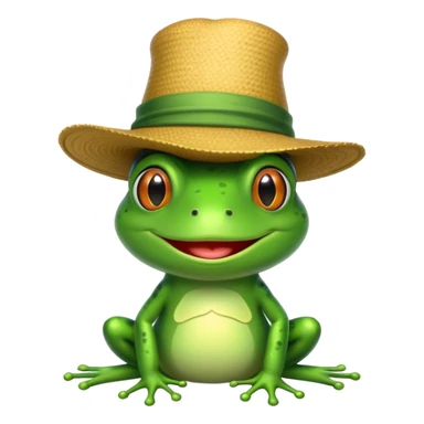 Frog with a hat sticker