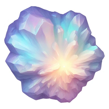 Pastel white iridescent nebula crystal cluster sticker