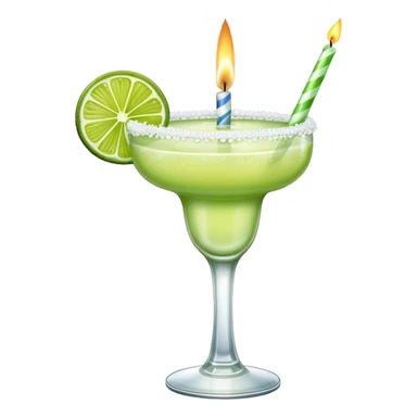 Lime Margarita with a birthday candle sticker