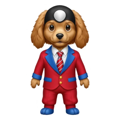 Cockerspaniel dog in spaiderman clothing golden sticker