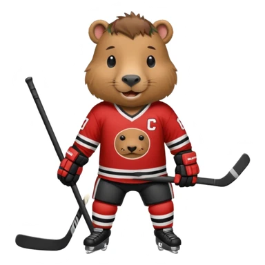 capybara ice hockey player sticker