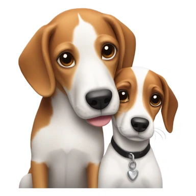 Beagle and a jack Russel hugging sticker