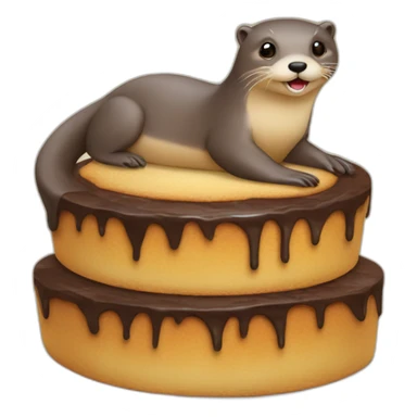 Loutre sur torte sticker