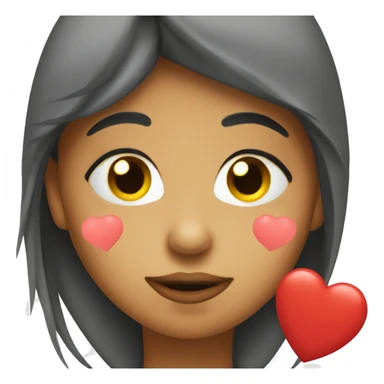 Kissy face with hearts sticker