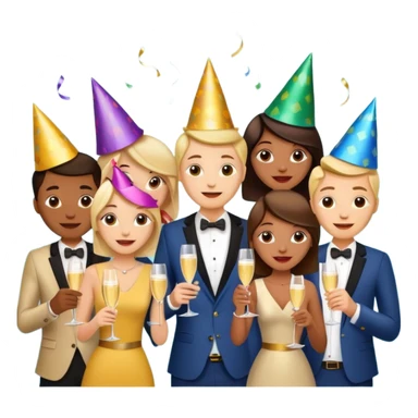 A large dense crowd of adults and seniors at an afterwork party sticker