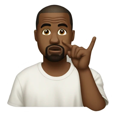 Kanye west with one finger on his mouth sticker