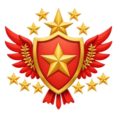 red 5 stars crest sticker