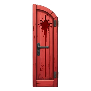 Wooden doorpost with blood sprinkles on top and sides of it sticker