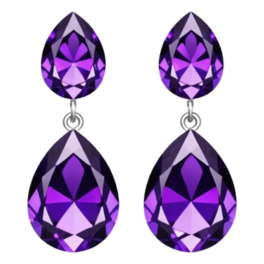 Rending dark purple rhinestone Earrings sticker