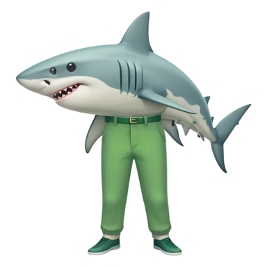 Shark with a green trousers  sticker