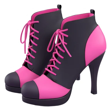 BLACKPINK-inspired gothic shoes, no hearts, black and pink, cute  sticker