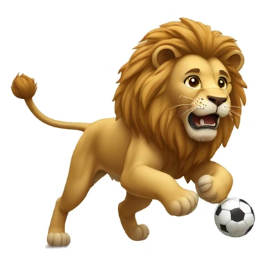 Lion qui joue au foot sticker
