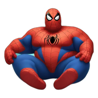 Fat-spiderman-on-an-island sticker