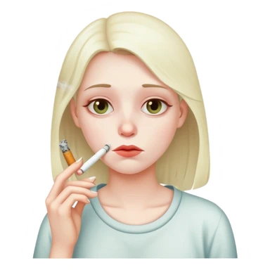 Very very ill and sick girl having 1 final cigarette  sticker